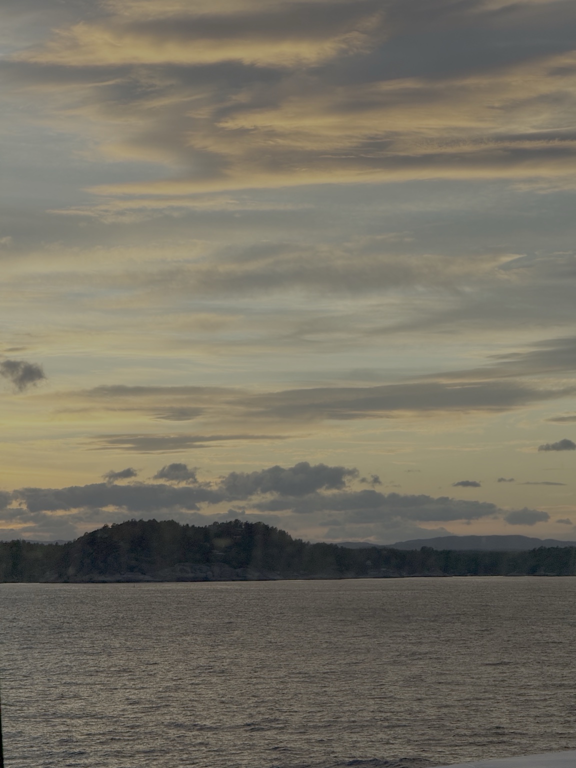 Coastal landscape at sunset